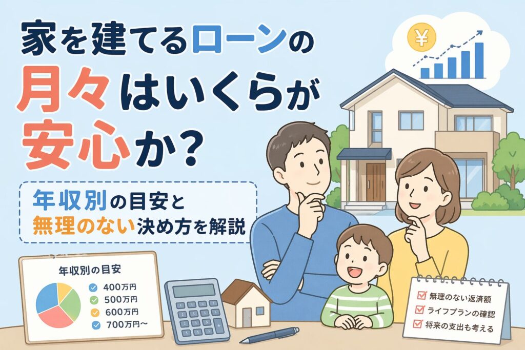 家を建てる月々のローンはいくらが安心か？年収別の目安と無理のない決め方