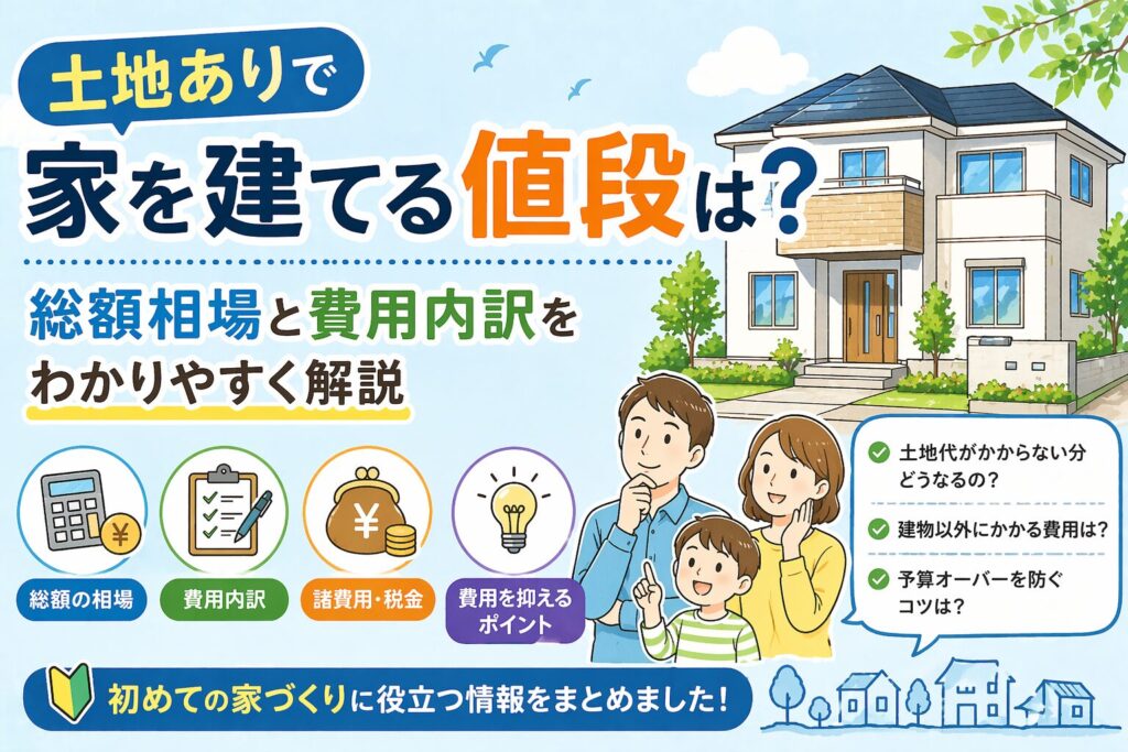 土地ありで家を建てる値段は？総額相場と費用内訳をわかりやすく解説