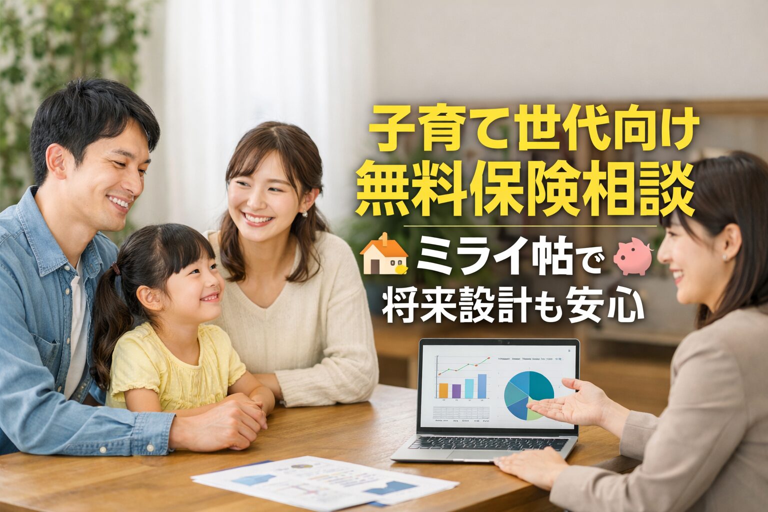 子育て世代向け無料保険相談｜ミライ帖で将来設計も安心