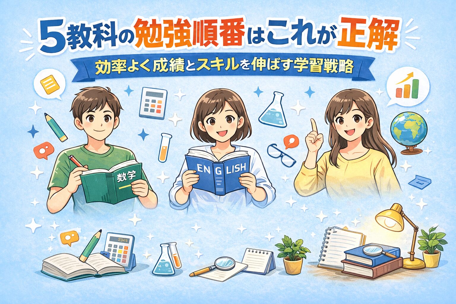 5教科の勉強順番はこれが正解｜効率よく成績とスキルを伸ばす学習戦略