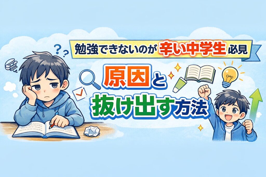 勉強できないのが辛い中学生必見｜原因と抜け出す方法