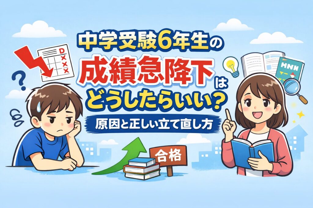 中学受験6年生の成績急降下はどうしたらいい？原因と正しい立て直し方