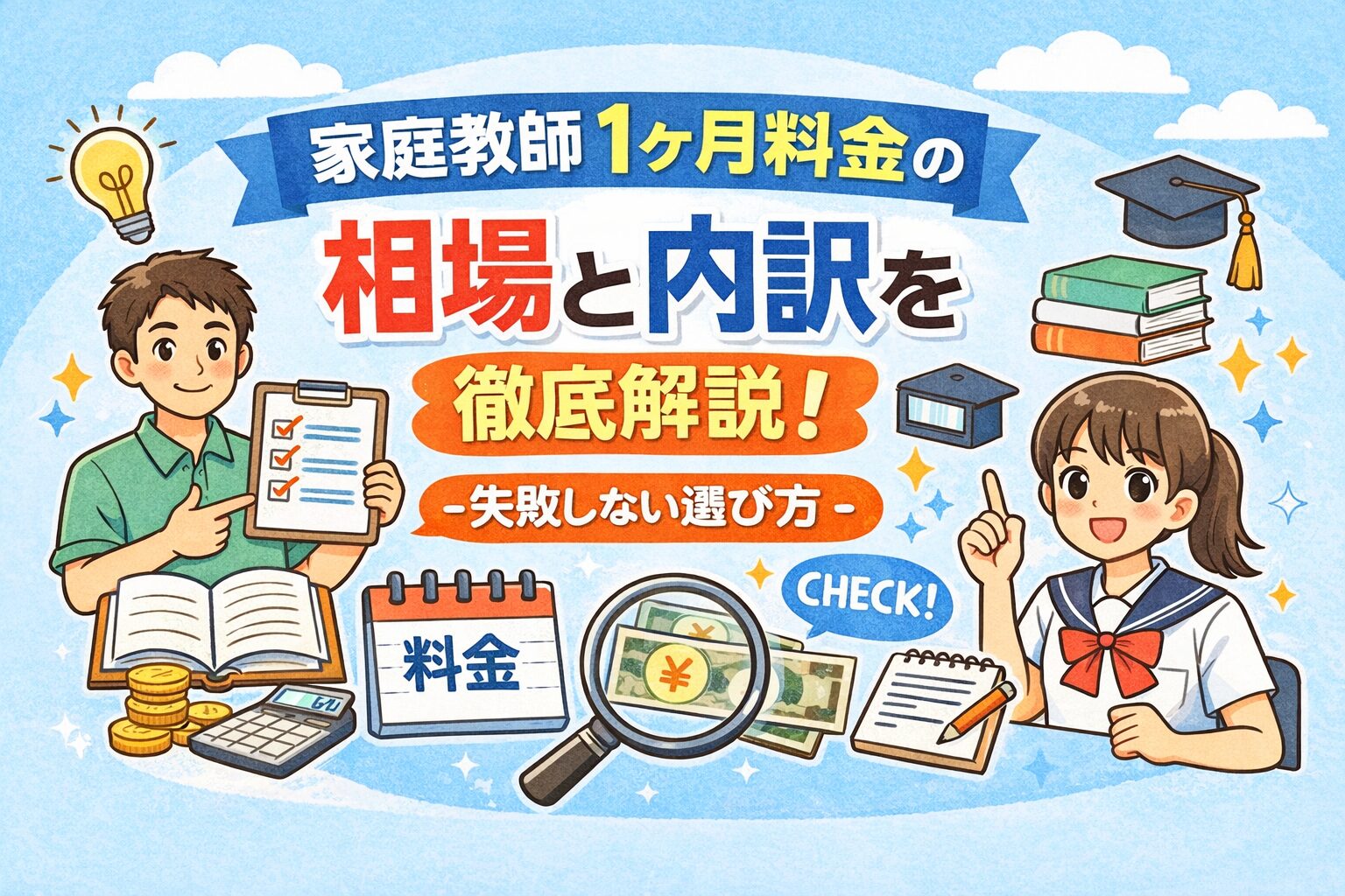 家庭教師1ヶ月料金の相場と内訳を徹底解説｜失敗しない選び方