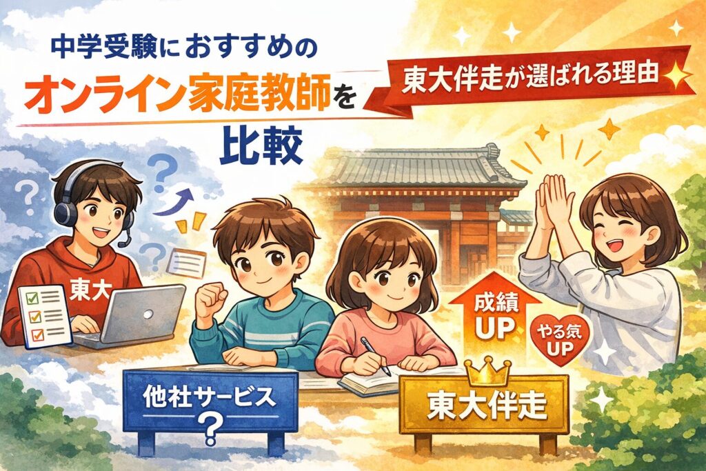 中学受験におすすめのオンライン家庭教師を比較｜東大伴走が選ばれる理由