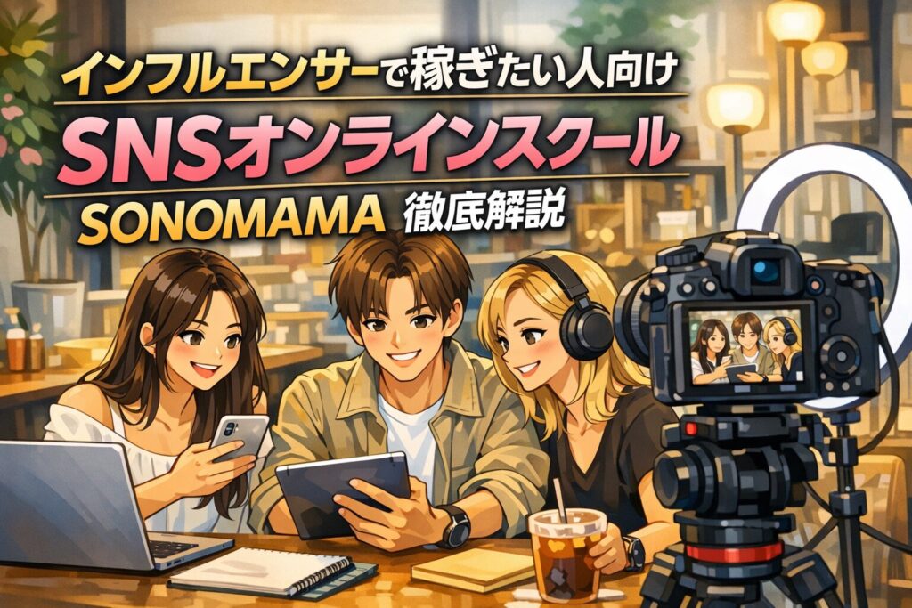 インフルエンサーで稼ぎたい人向けSNSオンラインスクールSONOMAMA徹底解説