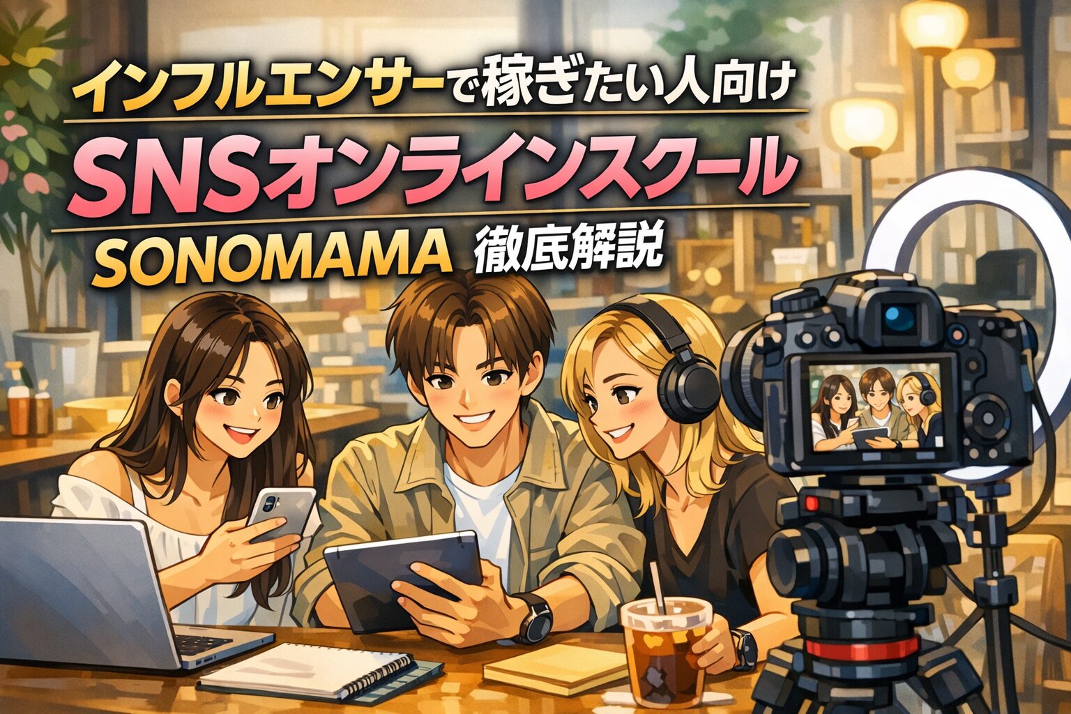 インフルエンサーで稼ぎたい人向けSNSオンラインスクールSONOMAMA徹底解説